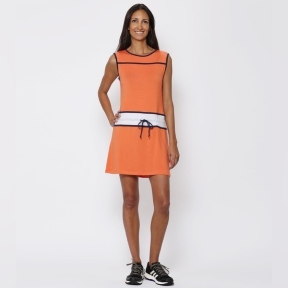 Amour Vert Orange Rae Dress with Draw String, Size Small